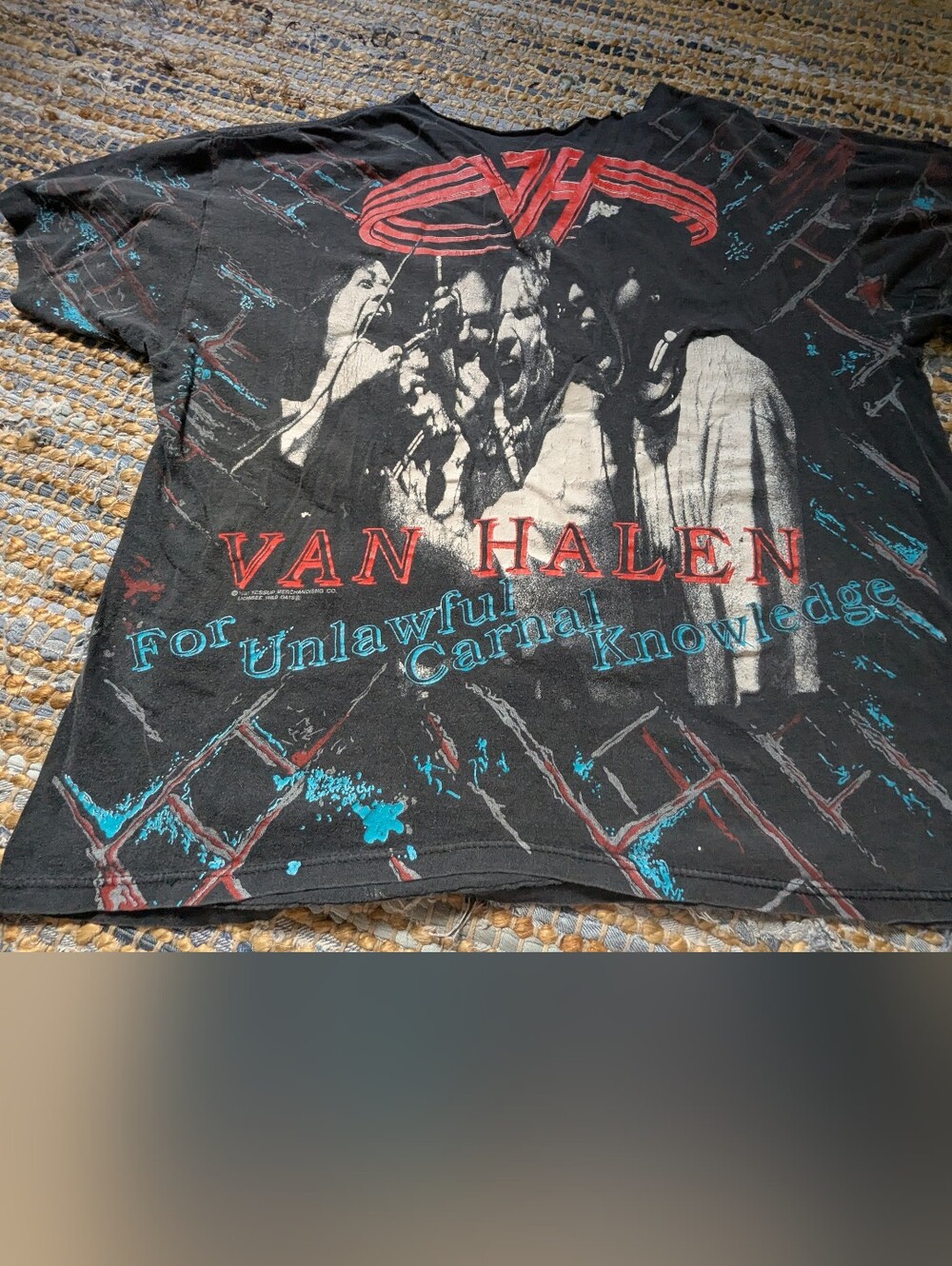 Vintage Van Halen T Shirt L 1991 For Unlawful Carnal Knowledge Tour Band Tee Fla - Picture 7 of 8